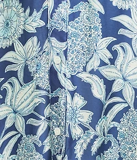 J.McLaughlin Cetara Floral Print Point Collar Short Sleeve Belted Midi Dress