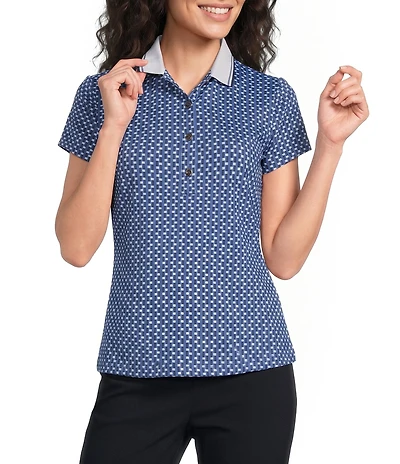 J.McLaughlin Court Catalina Cloth Point Collar Short Sleeve Polo Top