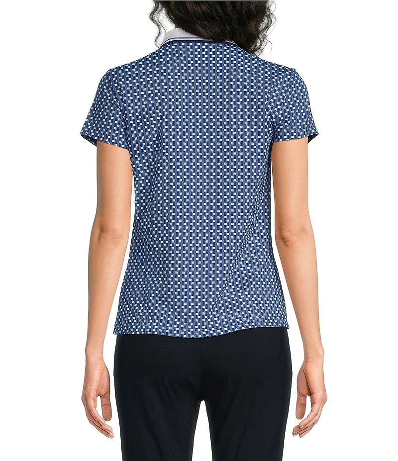 J.McLaughlin Court Catalina Cloth Point Collar Short Sleeve Polo Top