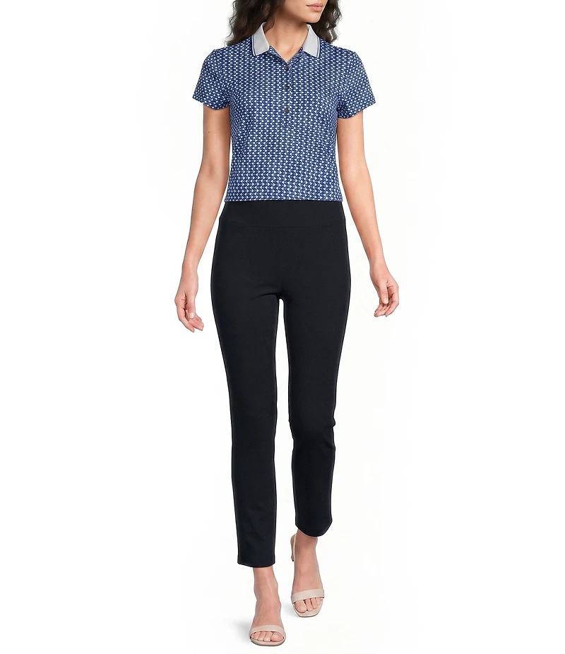 J.McLaughlin Court Catalina Cloth Point Collar Short Sleeve Polo Top