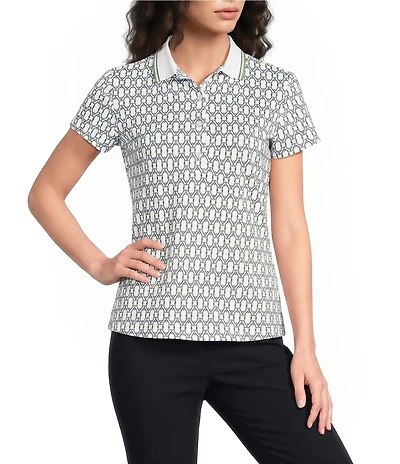 J.McLaughlin Court Catalina Cloth Point Collar Short Sleeve Polo Top