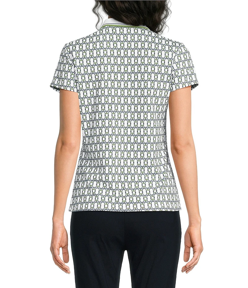 J.McLaughlin Court Catalina Cloth Point Collar Short Sleeve Polo Top