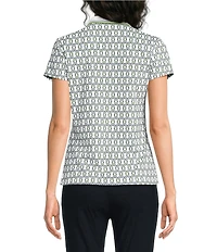 J.McLaughlin Court Catalina Cloth Point Collar Short Sleeve Polo Top