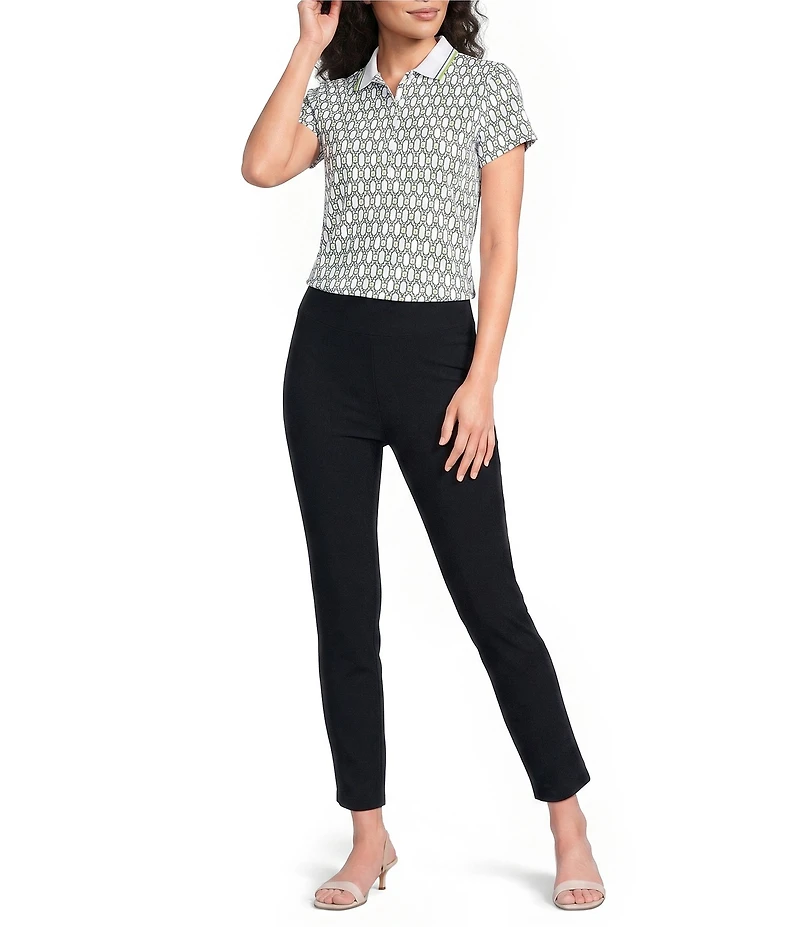 J.McLaughlin Court Catalina Cloth Point Collar Short Sleeve Polo Top