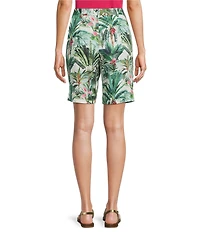 J.McLaughlin Cove Tropical Floral Print High Rise Wide Leg Shorts