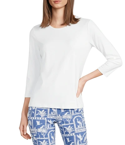 J.McLaughlin Crew Neck 3/4 Sleeve Signature Tee