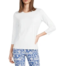 J.McLaughlin Crew Neck 3/4 Sleeve Signature Tee