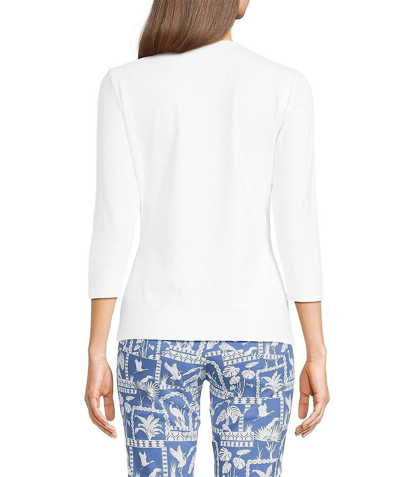 J.McLaughlin Crew Neck 3/4 Sleeve Signature Tee