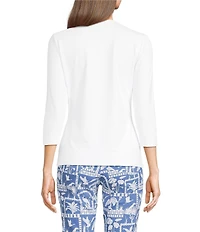 J.McLaughlin Crew Neck 3/4 Sleeve Signature Tee