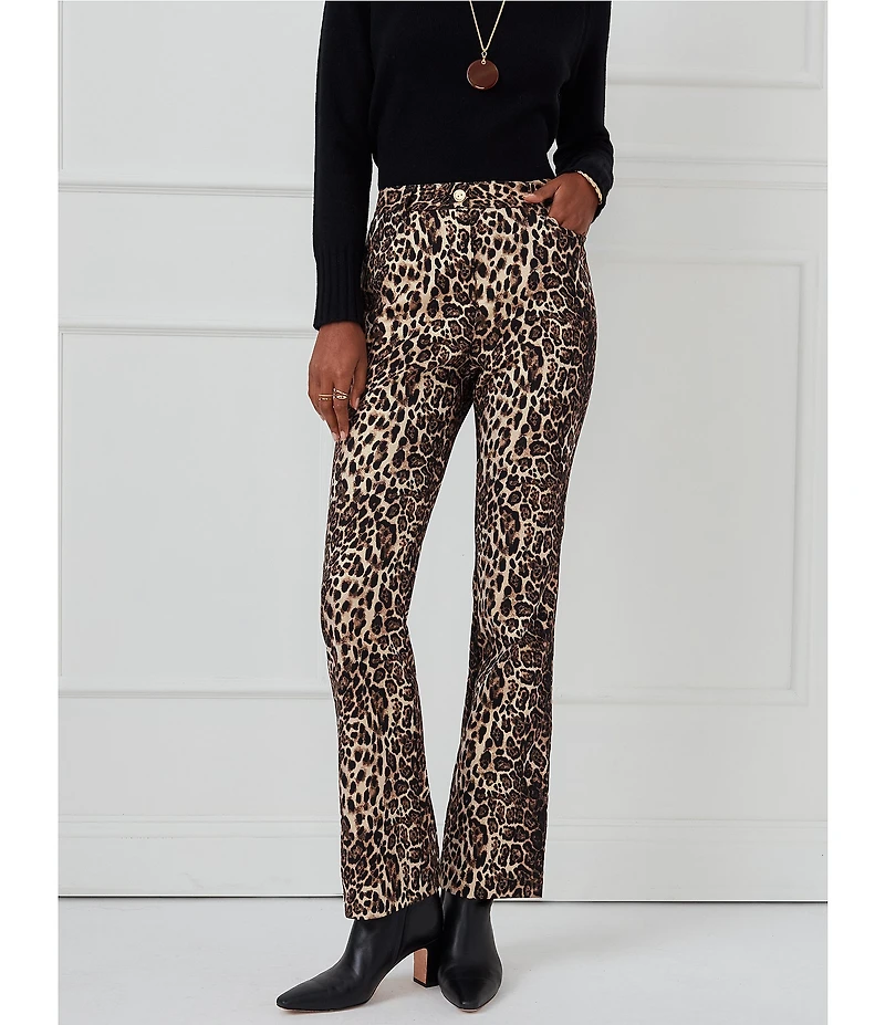 J.McLaughlin Dax Jacquard Animal Print Slim Bell Pants