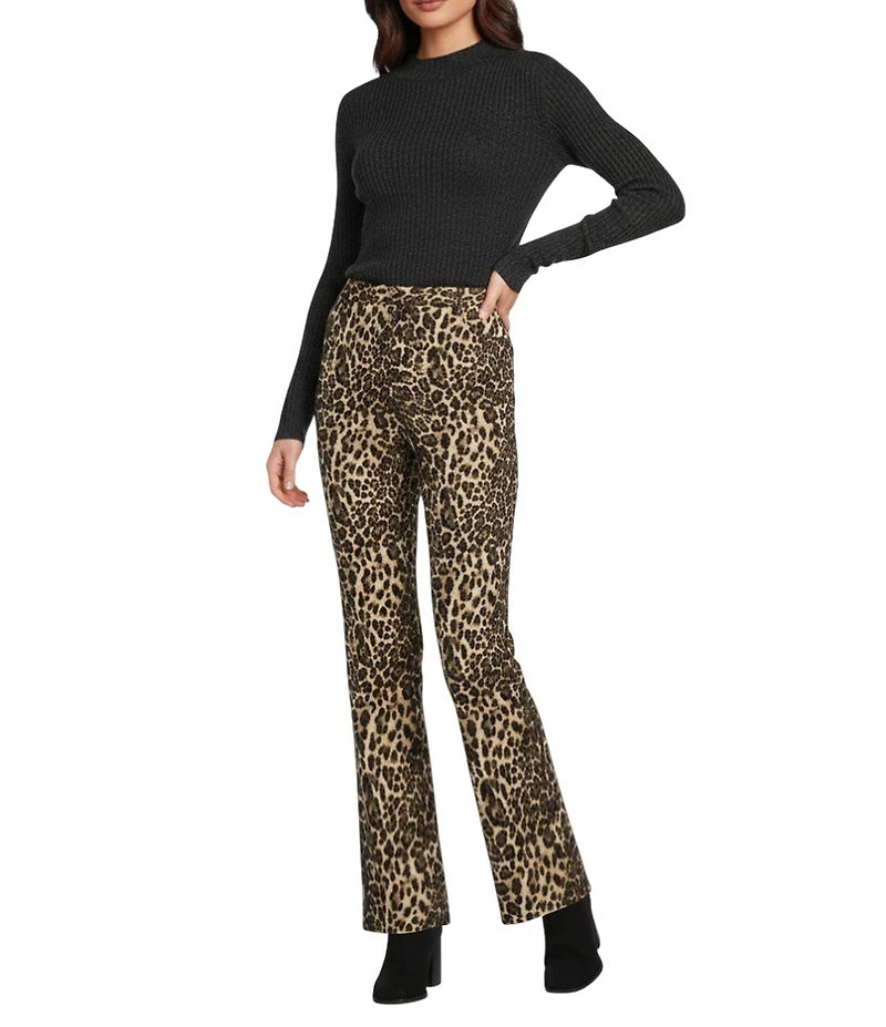 J.McLaughlin Dax Jacquard Animal Print Slim Bell Pants