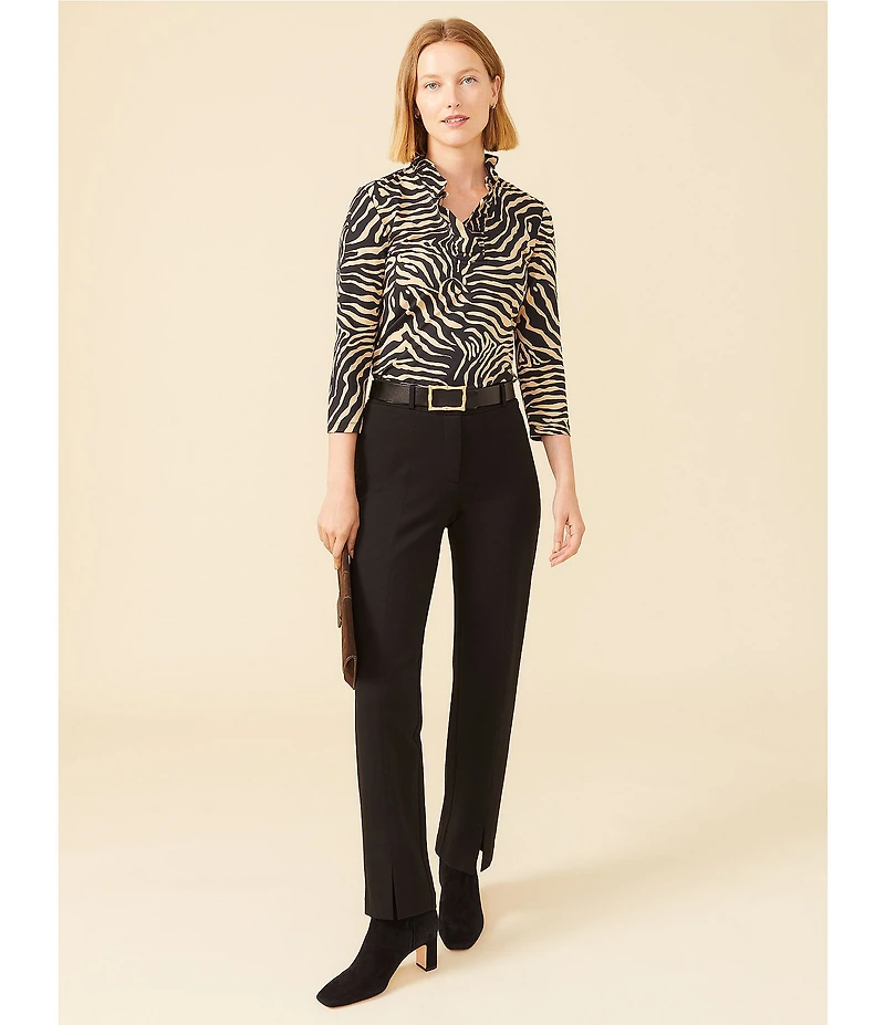 J.McLaughlin Deanne Split Front Hem Knit Straight Leg Cropped Pants