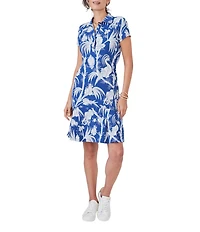 J.McLaughlin Dorte Printed Catalina Cloth Point Collar Cap Sleeve Dress