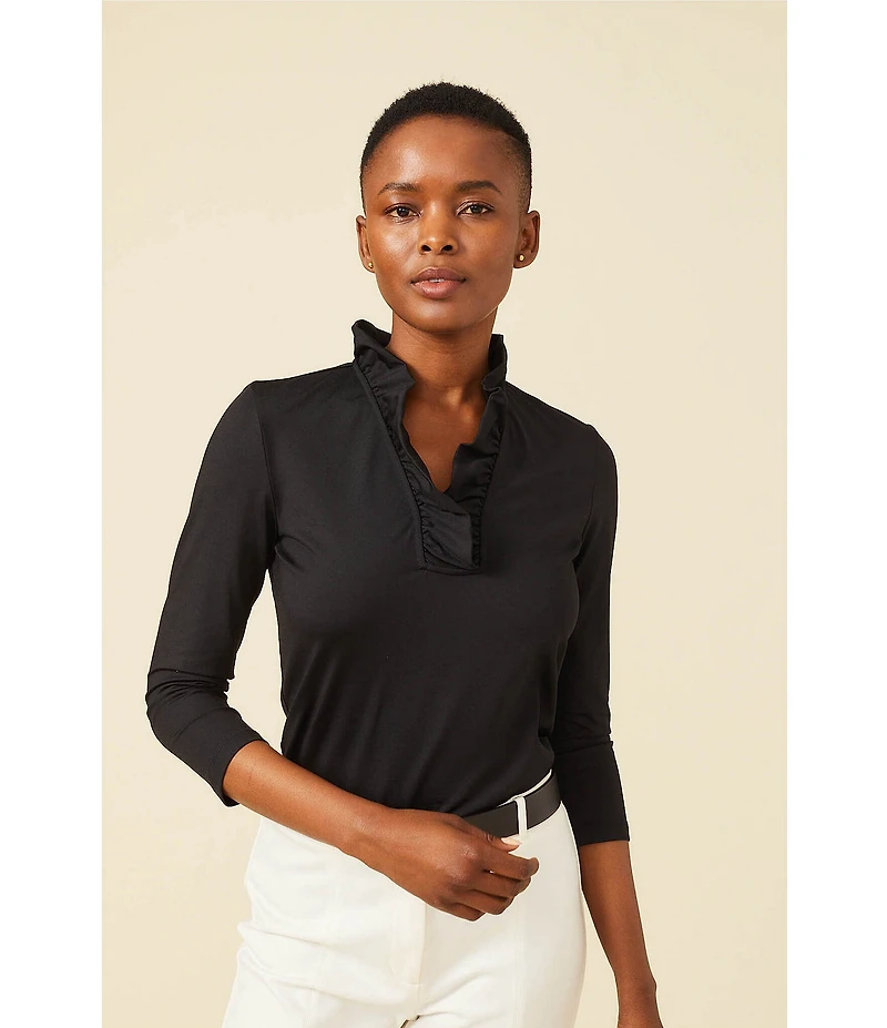 J.McLaughlin Durham 3/4 Sleeve Ruffle Top