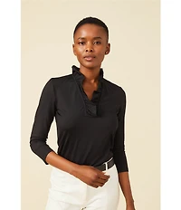 J.McLaughlin Durham 3/4 Sleeve Ruffle Top