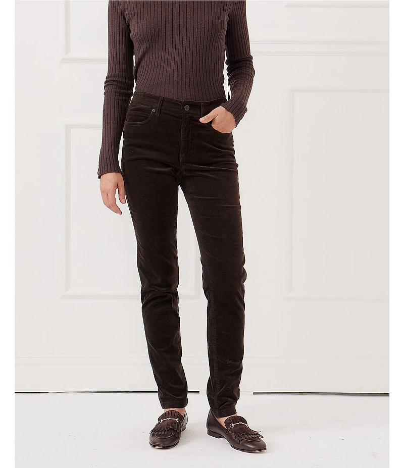 J.McLaughlin Egret Mid-Rise 5-Pocket Slim Leg Cigarette Pants