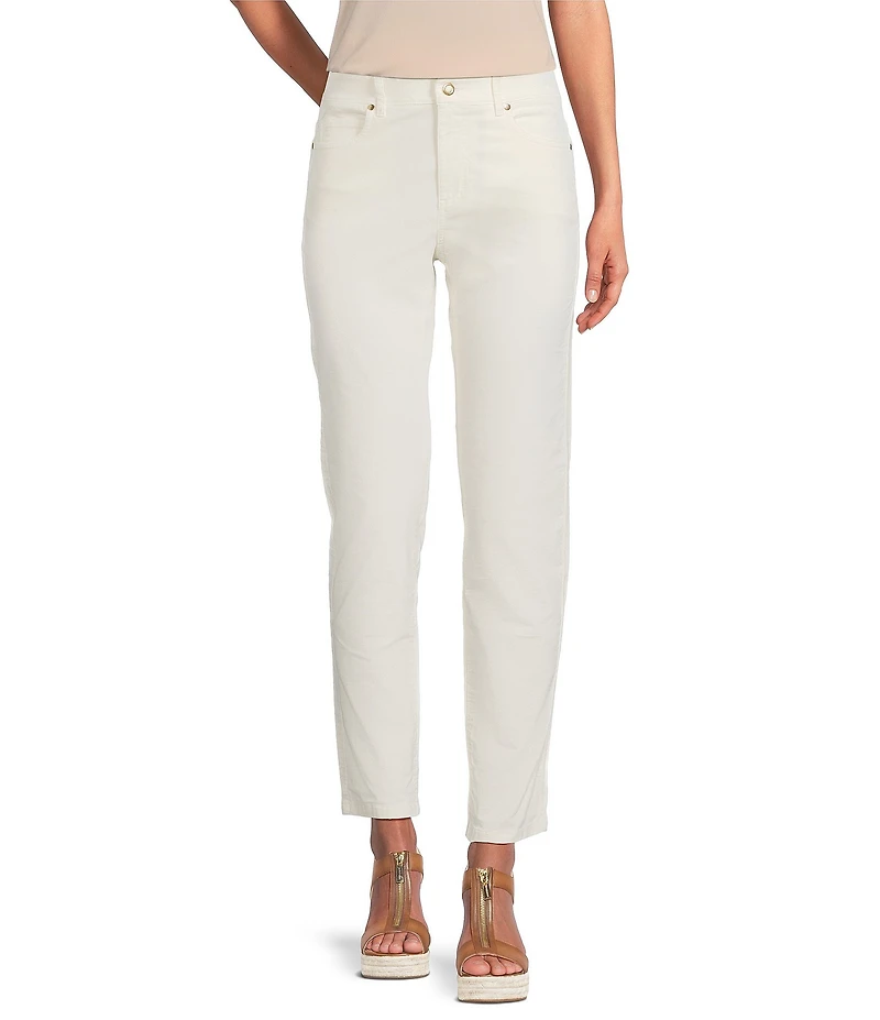 J.McLaughlin Egret Mid-Rise 5-Pocket Slim Leg Cigarette Pants