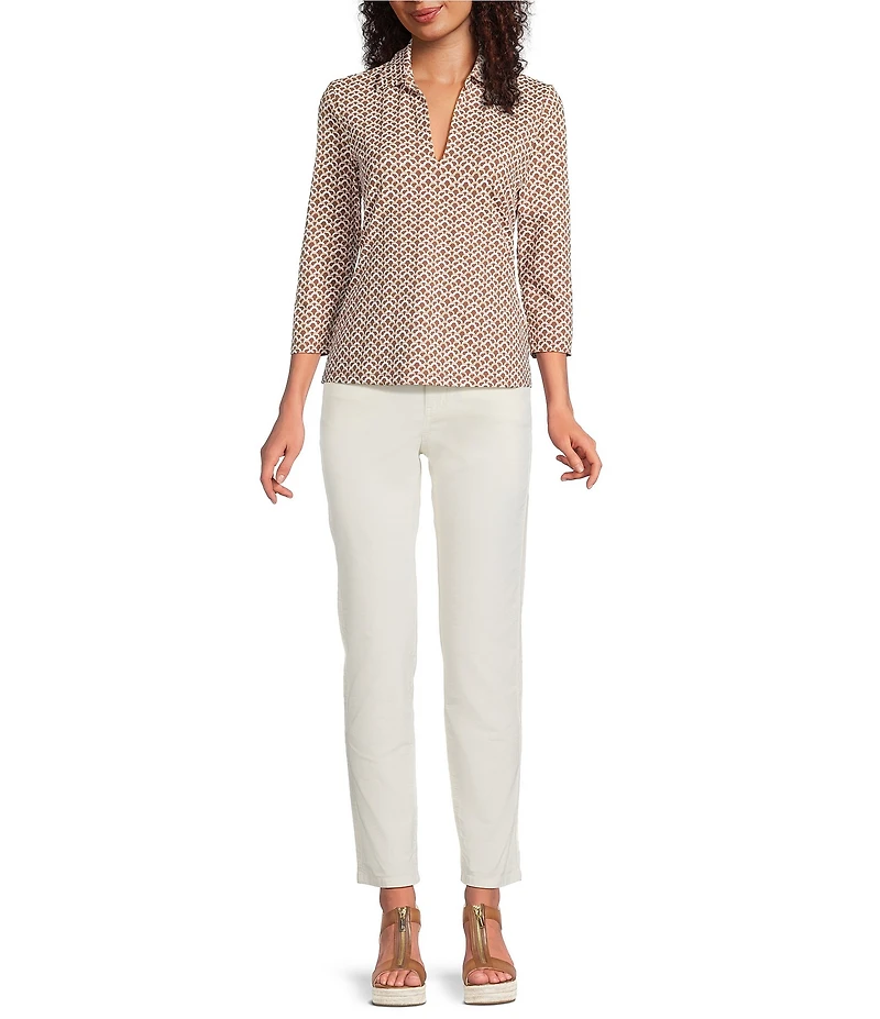 J.McLaughlin Egret Mid-Rise 5-Pocket Slim Leg Cigarette Pants