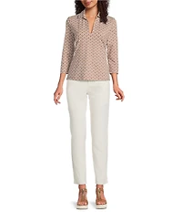 J.McLaughlin Egret Mid-Rise 5-Pocket Slim Leg Cigarette Pants