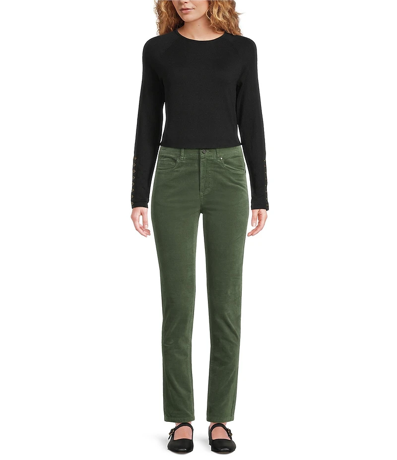 J.McLaughlin Egret Mid-Rise 5-Pocket Slim Leg Cigarette Pants