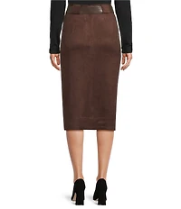 J.McLaughlin Finnian Faux Suede Self Belt Midi Skirt