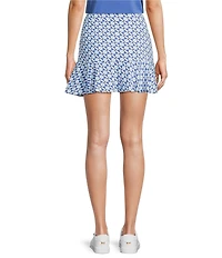 J.McLaughlin Geometric Print Catalina Cloth Knit Ruffled Hem Pull-On Skort