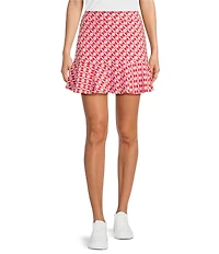 J.McLaughlin Geometric Print Catalina Cloth Knit Ruffled Hem Pull-On Skort