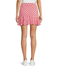 J.McLaughlin Geometric Print Catalina Cloth Knit Ruffled Hem Pull-On Skort