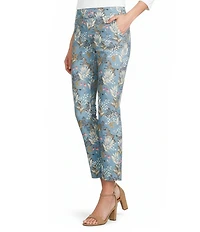 J.McLaughlin Ivy Floral Print Amelia Cloth Cropped Flare Pants