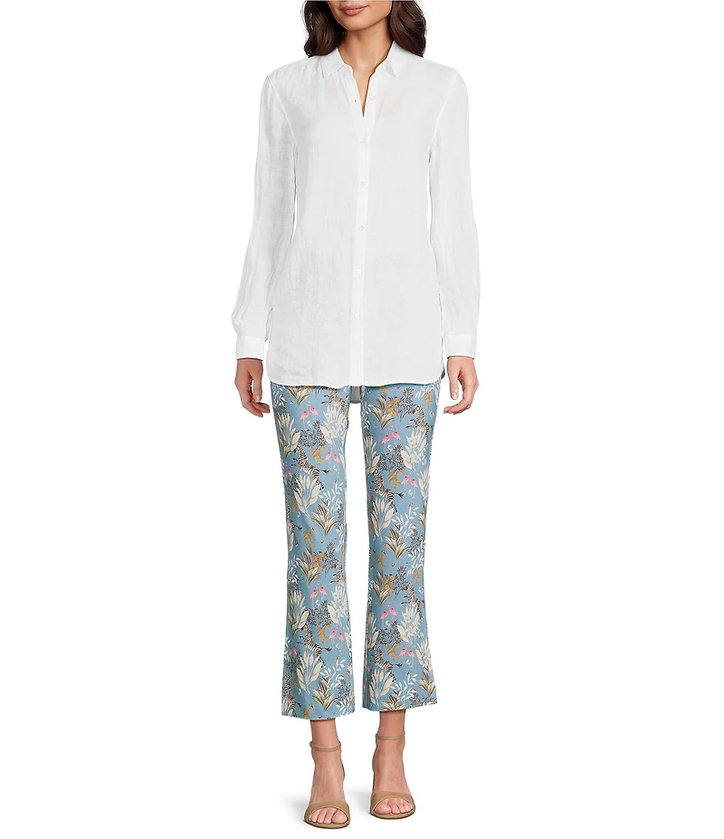 J.McLaughlin Ivy Floral Print Amelia Cloth Cropped Flare Pants
