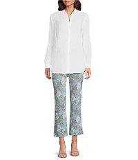 J.McLaughlin Ivy Floral Print Amelia Cloth Cropped Flare Pants