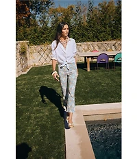 J.McLaughlin Ivy Floral Print Amelia Cloth Cropped Flare Pants