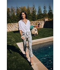 J.McLaughlin Ivy Floral Print Amelia Cloth Cropped Flare Pants