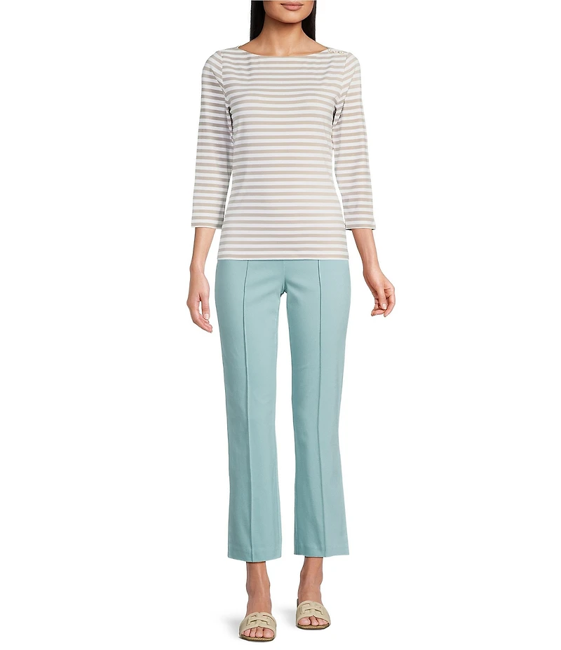 J.McLaughlin Ivy Front Seam Detailed Kick Flare Leg Hem Cropped Pull-On Pants