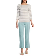 J.McLaughlin Ivy Front Seam Detailed Kick Flare Leg Hem Cropped Pull-On Pants