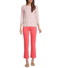 J.McLaughlin Ivy Front Seam Detailed Kick Flare Leg Hem Cropped Pull-On Pants