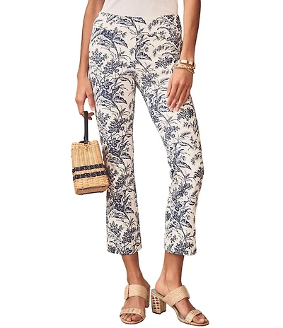 J.McLaughlin Ivy Printed Amelia Cloth Flat Front Cropped Flare Pants