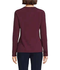 J.McLaughlin Jamey Crew Neck Button Trim Raglan Sleeve Sweater