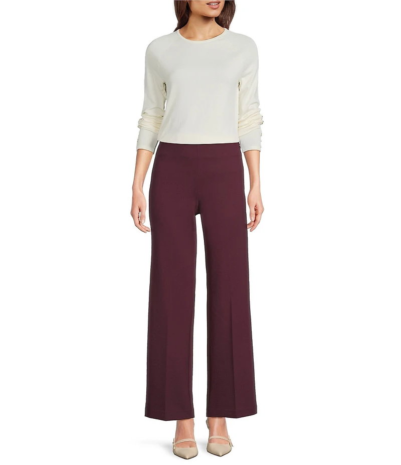 J.McLaughlin Jamey Crew Neck Button Trim Raglan Sleeve Sweater