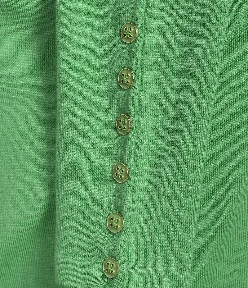 J.McLaughlin Jamey Crew Neck Button Trim Raglan Sleeve Sweater