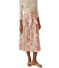 J.McLaughlin Jungle Melody Tie Front A-Line Midi Skirt