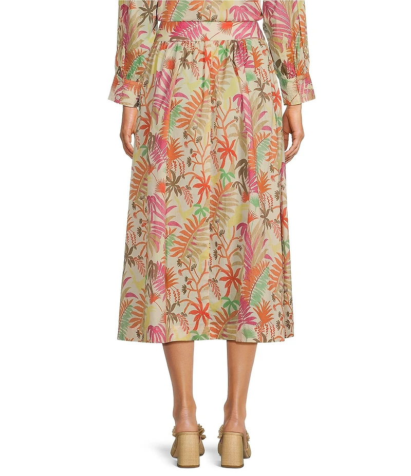 J.McLaughlin Jungle Melody Tie Front A-Line Midi Skirt