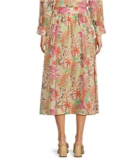 J.McLaughlin Jungle Melody Tie Front A-Line Midi Skirt