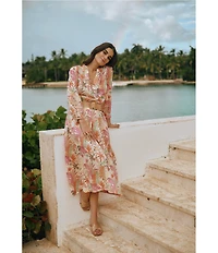 J.McLaughlin Jungle Melody Tie Front A-Line Midi Skirt