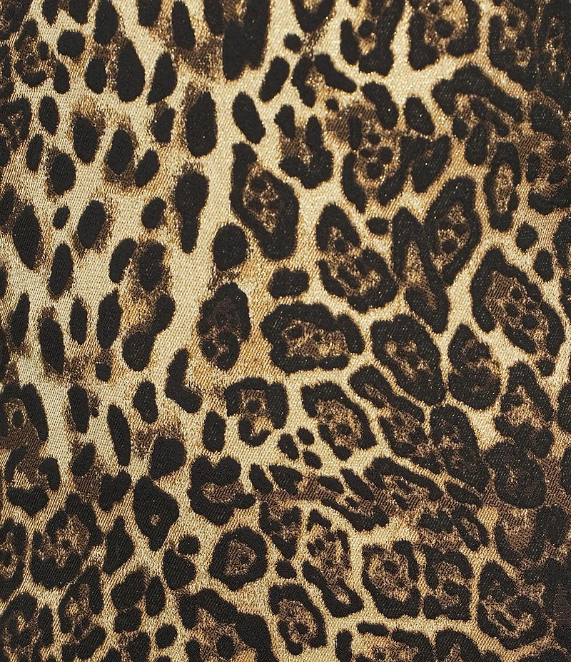 J.McLaughlin Kathleen Woven Metallic Cheetah Jacquard Boat Neck Sleeveless Dress