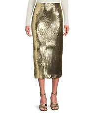 J.McLaughlin Kelly Knit Sequin Pencil Midi Skirt