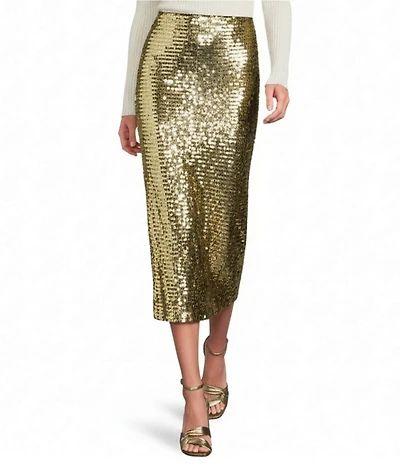 J.McLaughlin Kelly Knit Sequin Pencil Midi Skirt
