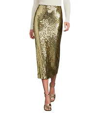J.McLaughlin Kelly Knit Sequin Pencil Midi Skirt