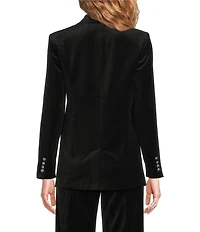 J.McLaughlin Lainie Velveteen Lapel Collar Long Sleeve Button Front Blazer