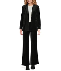 J.McLaughlin Lainie Velveteen Lapel Collar Long Sleeve Button Front Blazer